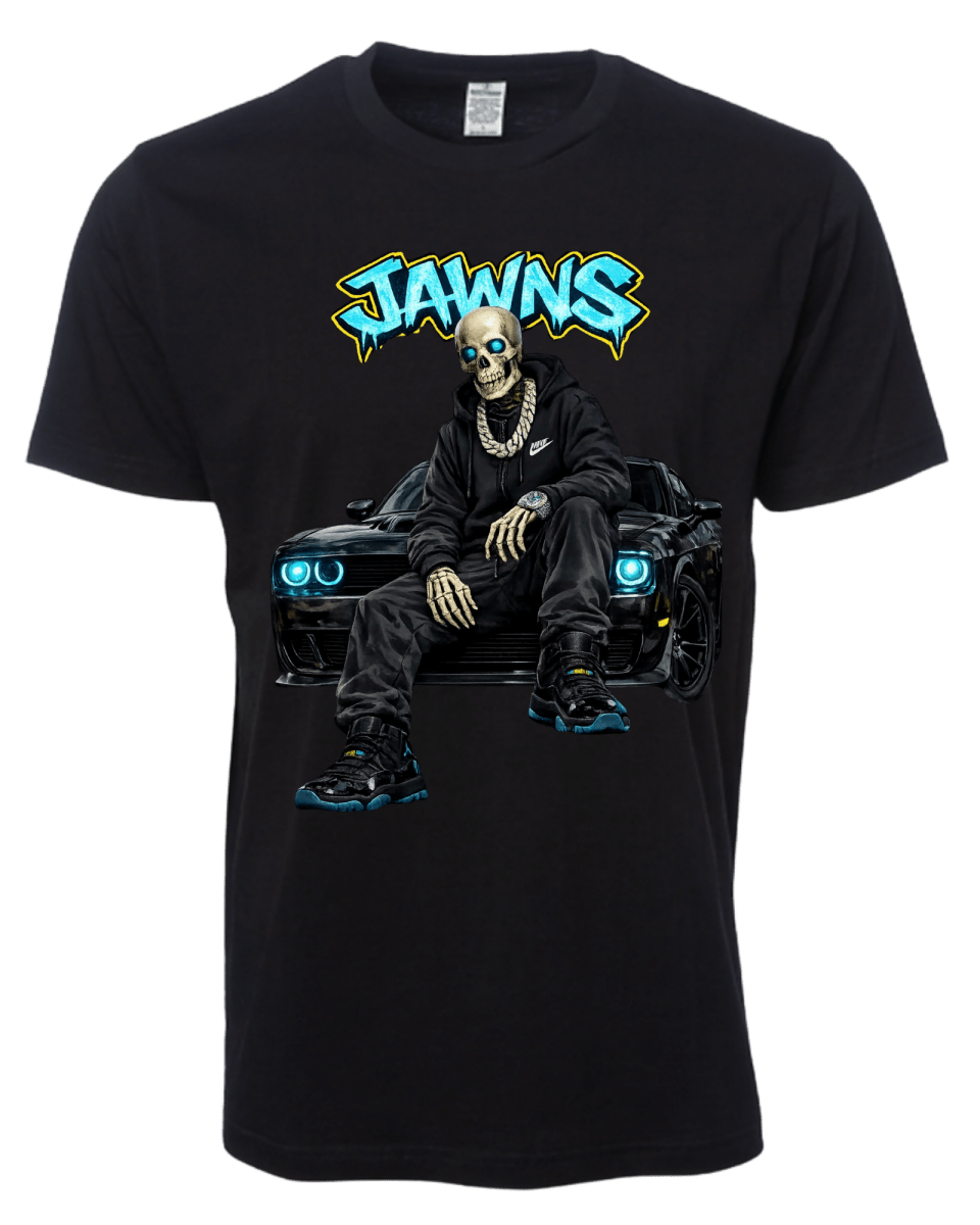 Jordan 11 Gamma Blue - Skeleton Jawns T-Shirt - Black - Only Jawns