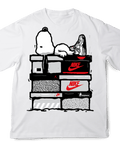 Jordan 4 White Cement Snoopy - Original Jawns - White T-Shirt