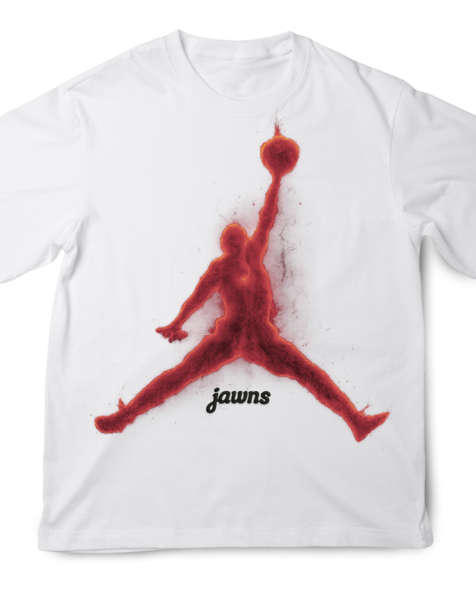Jordan 5 Fire Red "Jumpman" - Only Jawns - White T-Shirt