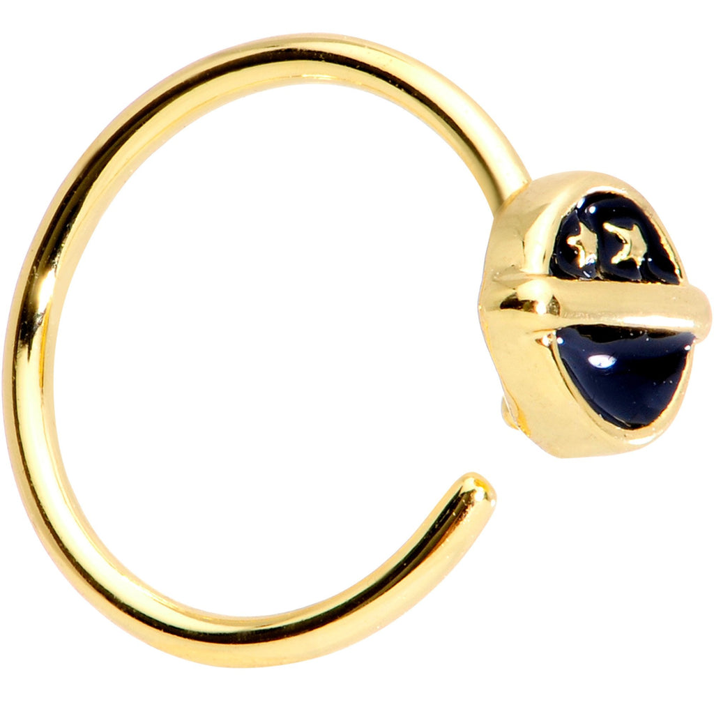 20G 5/16 Gold Tone Starry Sky Seamless Circular Ring