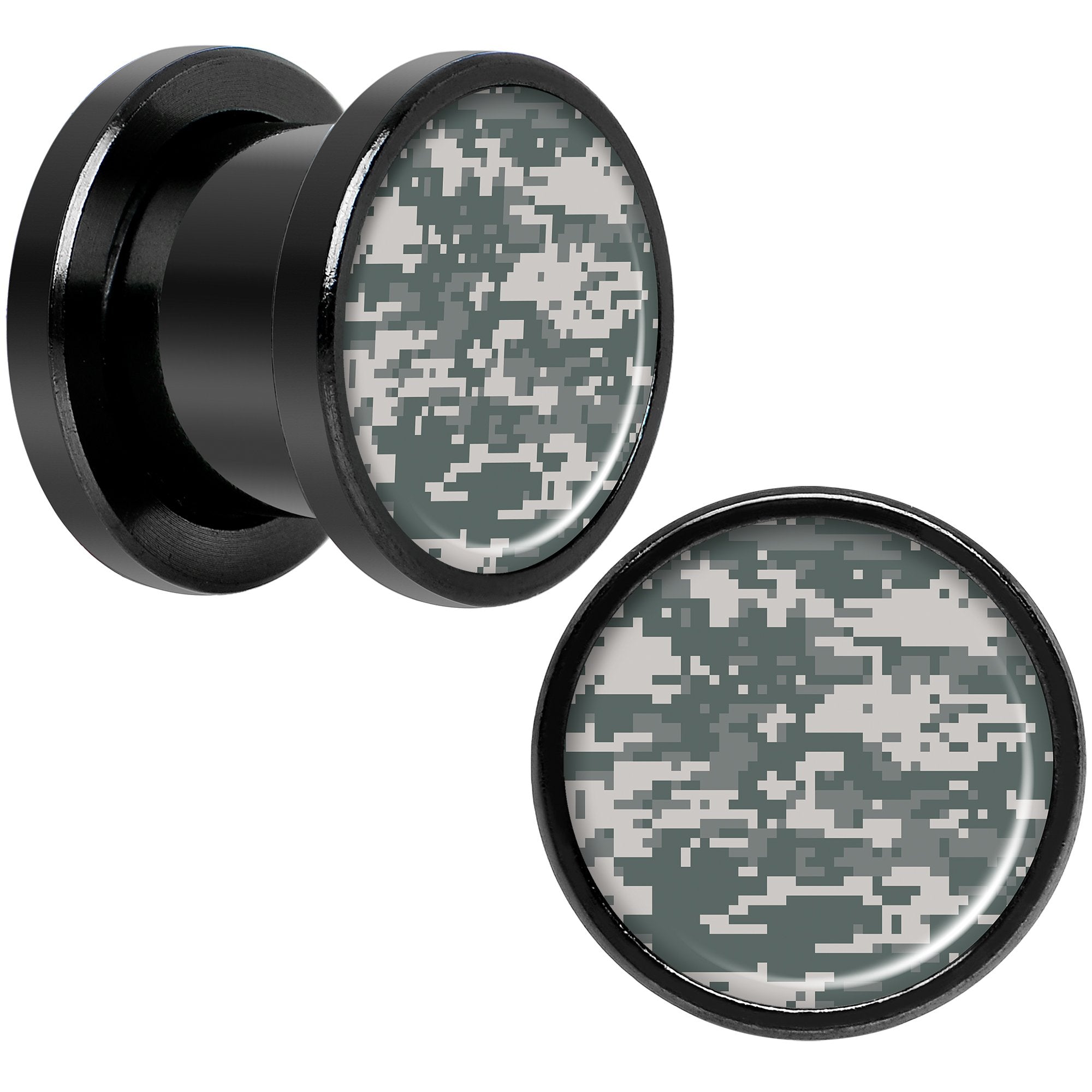 Digital Camo Print Black Anodized Screw Fit Plug Set 00G