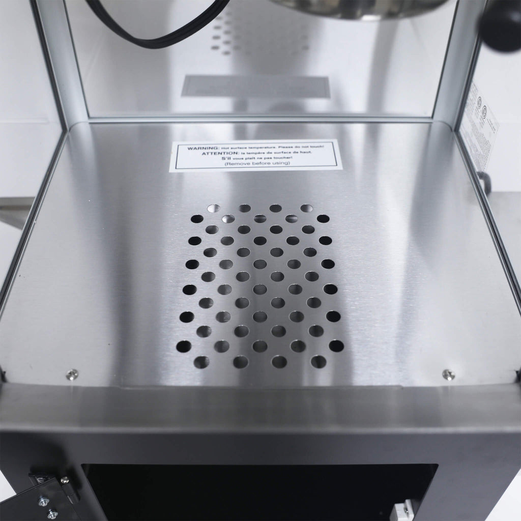 Kaitu 8OZ Stainless Steel Popcorn Machine With Cart, Heated Warming Deck And Old Maids Drawer, Black (SAK67426)