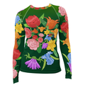 Kawaii Universe - Cute Emerald Fibonacci Florals Ladies Rash Guard