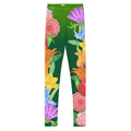Kawaii Universe - Cute Emerald Fibonacci Florals Toddler to Tween Leggings