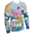Kawaii Universe - Cute Manatee DJ ( Ocean is my home ) Mens Rash Guard
