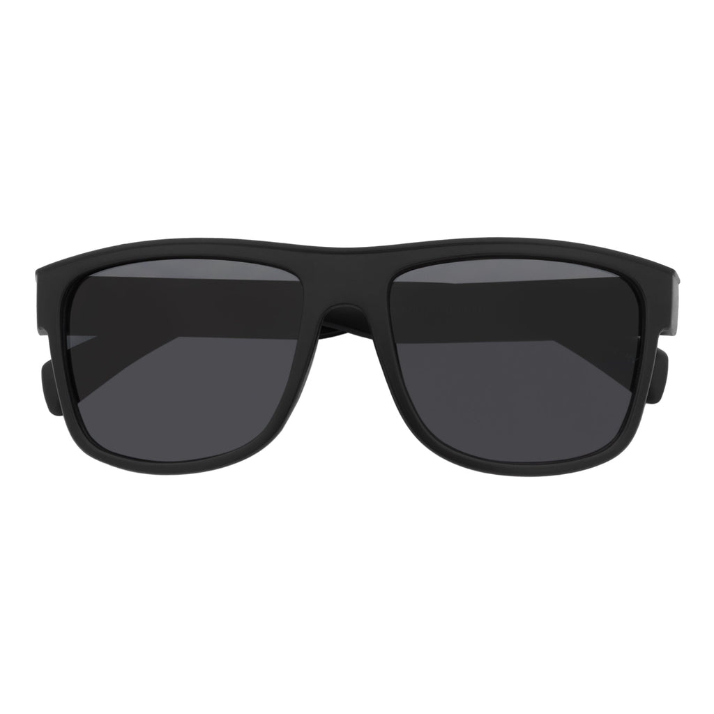 KENT - Modern Flat Top Horn Rimmed Sunglasses Matte Black Dark Smoke Tint