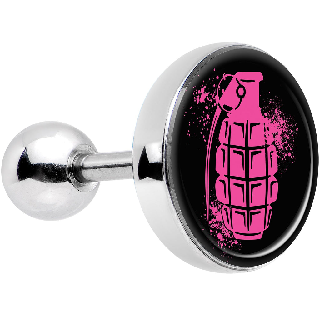 16G 1/4 Pink Grenade Tragus Cartilage Earring