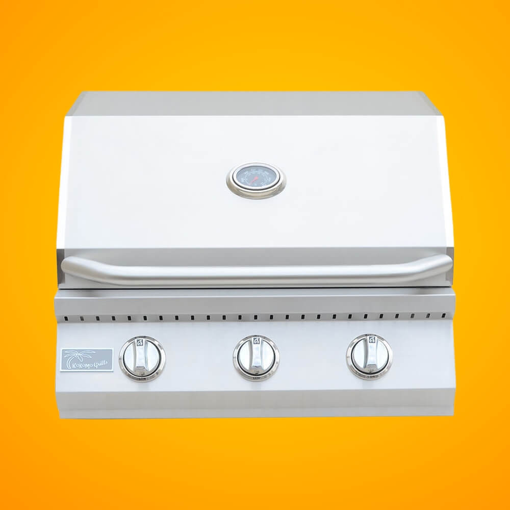 KoKoMo Grills 26-Inch Premium 36K BTU LP/NG 3 Burner Built-In Stainless Steel Gas Grill (SAK82173)