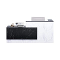 Velmor L-Shaped Modern Black And White Reception Desk With Lockable Drawers (SAK50729)