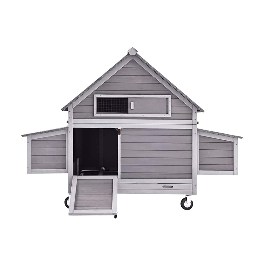 Large 63-Inch Movable Wooden Hen House With Wheels And Nesting Box (SAK50791)