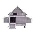 Large 63-Inch Movable Wooden Hen House With Wheels And Nesting Box (SAK50791)