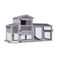 Large 83-Inch Mobile Chicken Coop With Wheels And Nesting Box [4-6 Chickens] (SAK81360)