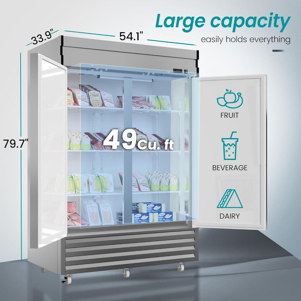 Large Commercial 49 Cu.Ft 2-Door Stainless Steel Reach-In Refrigerator With OmniSmart Temperature Control (SAK54160)