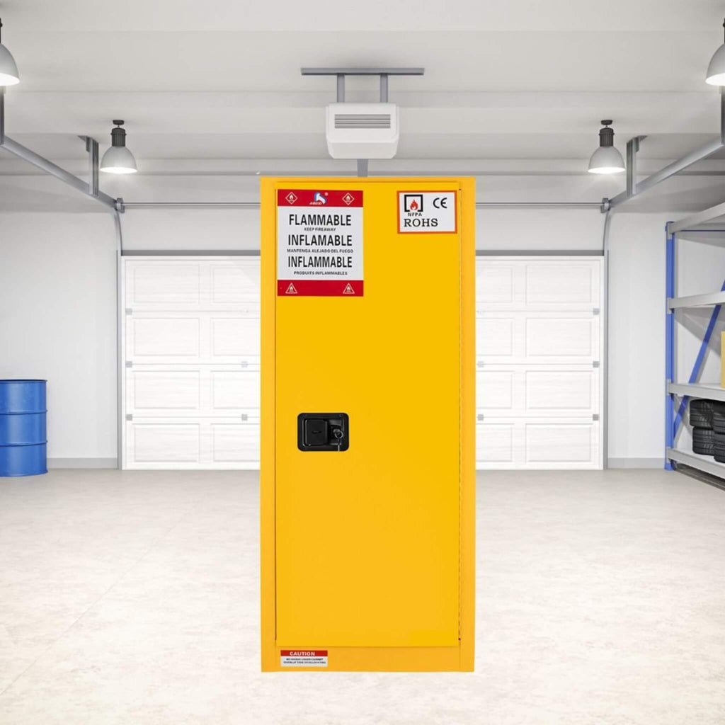 Large Yellow 35-Inch Heavy-Duty Flammable Welded Fireproof Storage Cabinet (SAK52837)