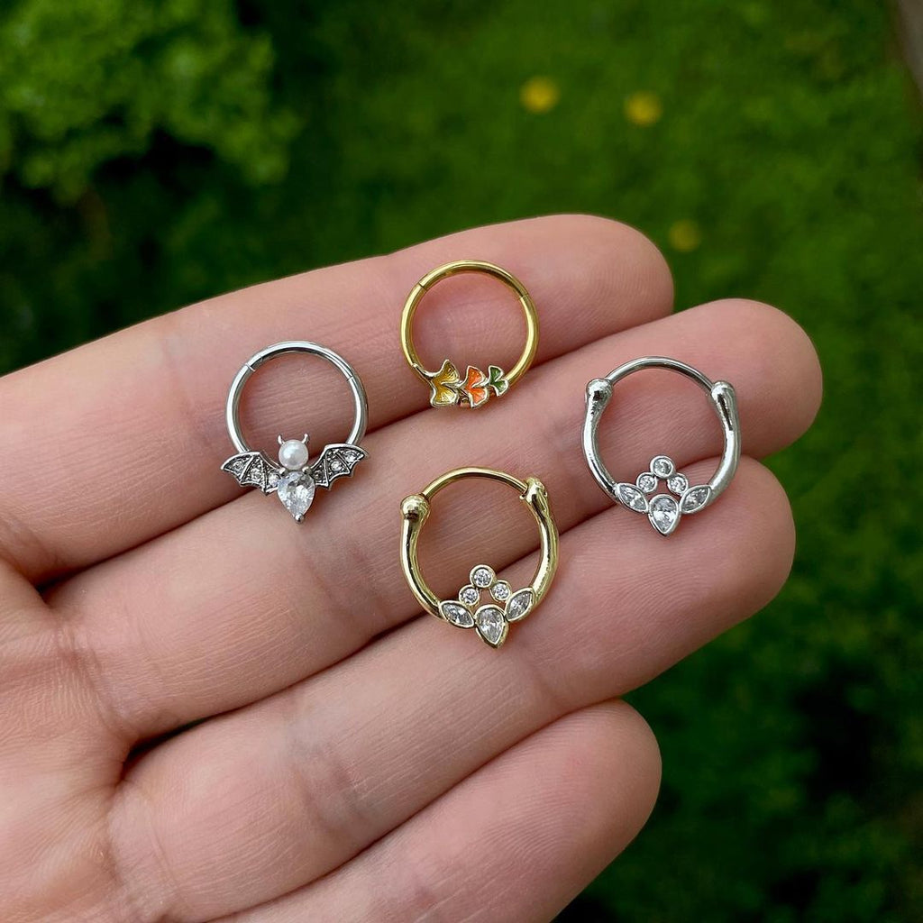 16G 3/8 Clear Gem Classic Cluster Septum Clicker