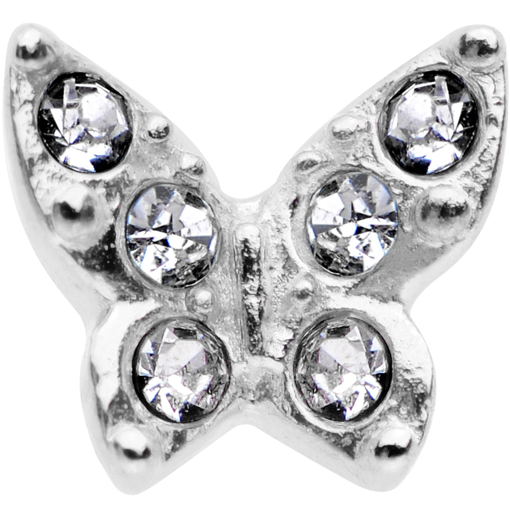 16G Clear Gem Silver Tone Butterfly Tragus Cartilage Earring