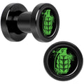 Green Grenade Black Anodized Screw Fit Plug Set 4G