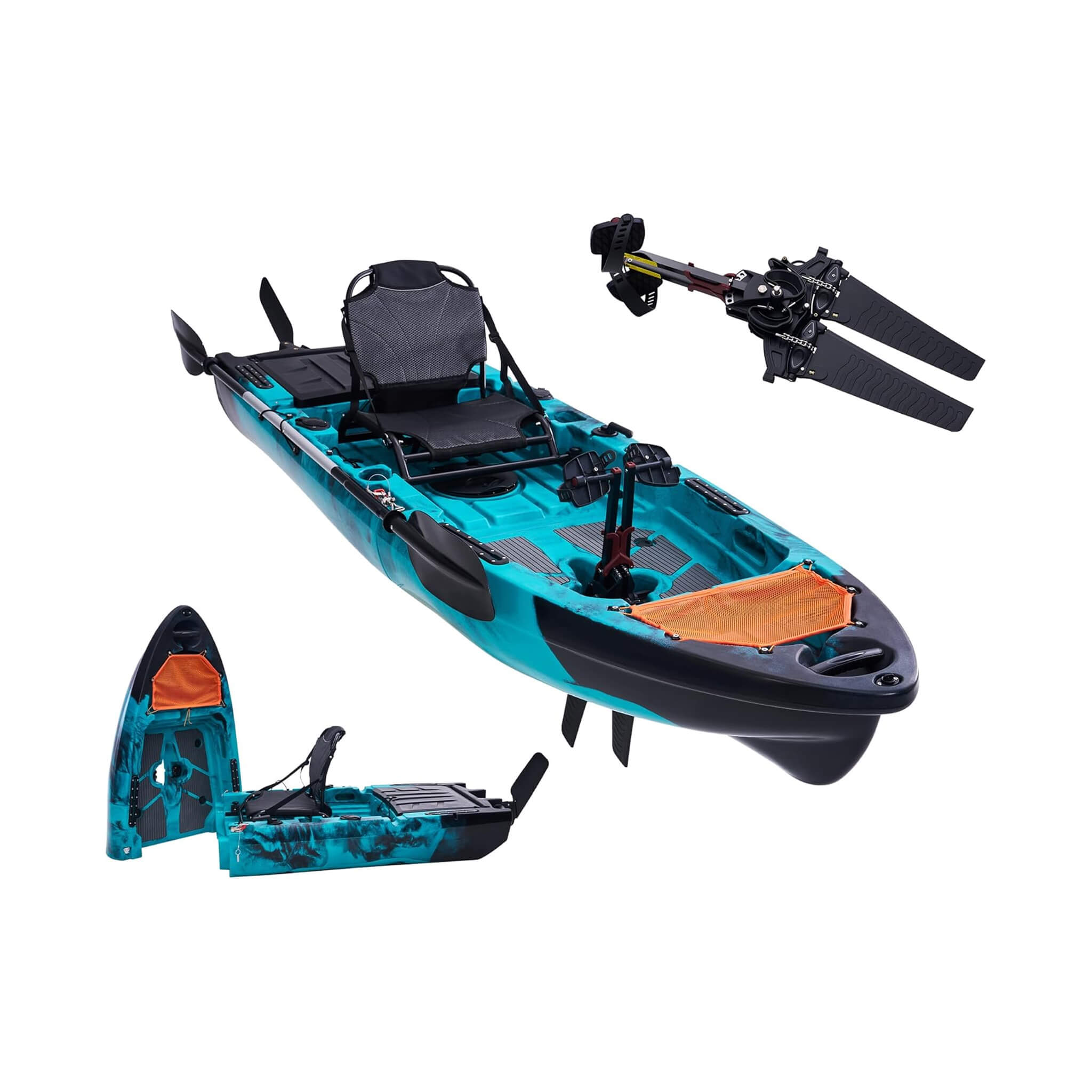 Lightweight 10FT 1-Person Modular Fishing Kayak With Fin Drive System (SAK21489)