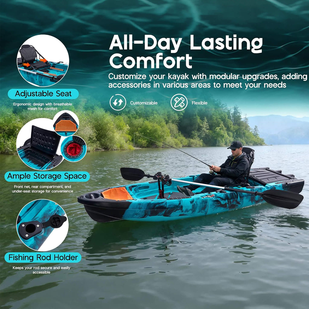 Lightweight 10FT 1-Person Modular Fishing Kayak With Propeller Drive System (SAK67032)