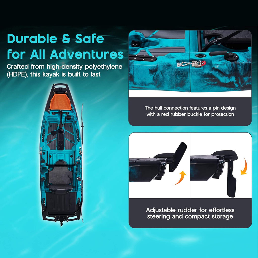 Lightweight 10FT 1-Person Modular Fishing Kayak With Propeller Drive System (SAK67032)