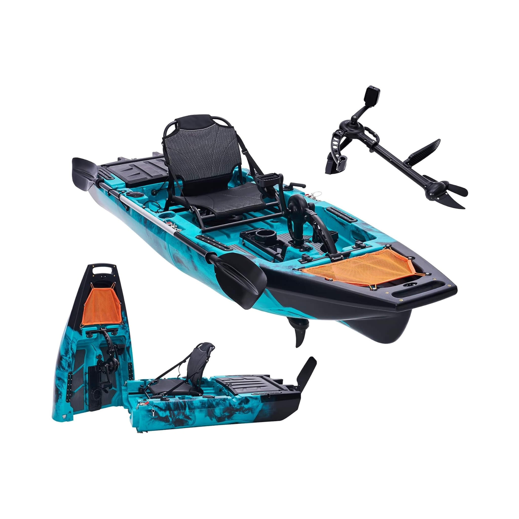 Lightweight 10FT 1-Person Modular Fishing Kayak With Propeller Drive System (SAK67032)