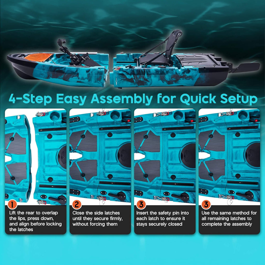 Lightweight 10FT 1-Person Modular Fishing Kayak With Propeller Drive System (SAK67032)