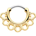 14G 5/16 Gold Tone Tribal Filigree Fan Septum Clicker