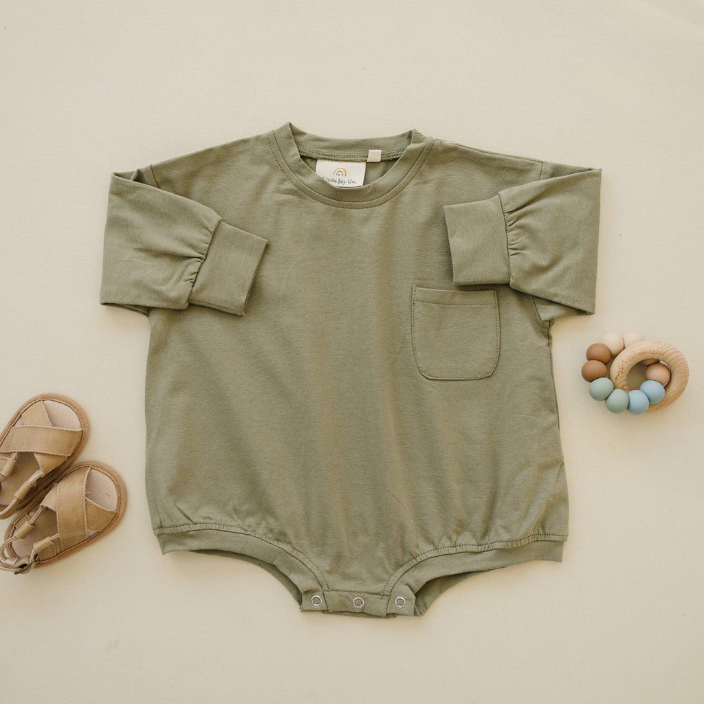 Long-Sleeved Pocket Tee Romper *0-3m left