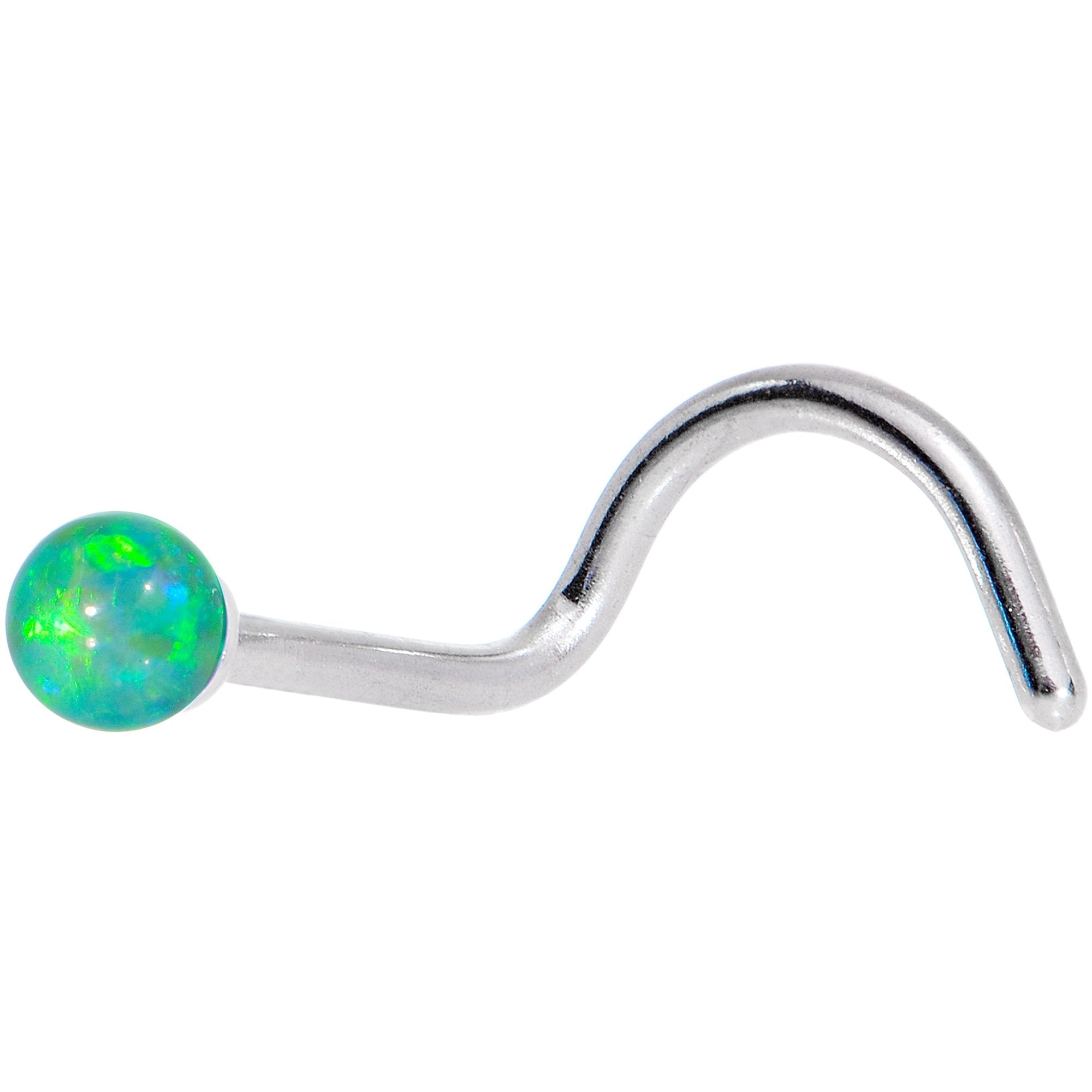 Multi Color 2.5mm Synthetic Opal Ball Left Nose Screw 4 Pack Set
