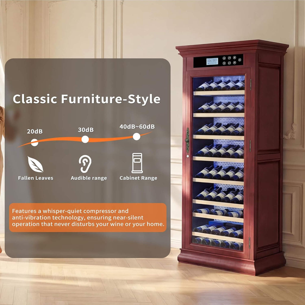 Nuvia 102-Bottle 10.6 Cu.Ft Wine Cooler Cabinet With LED Lighting And Temperature Control (SAK69027)
