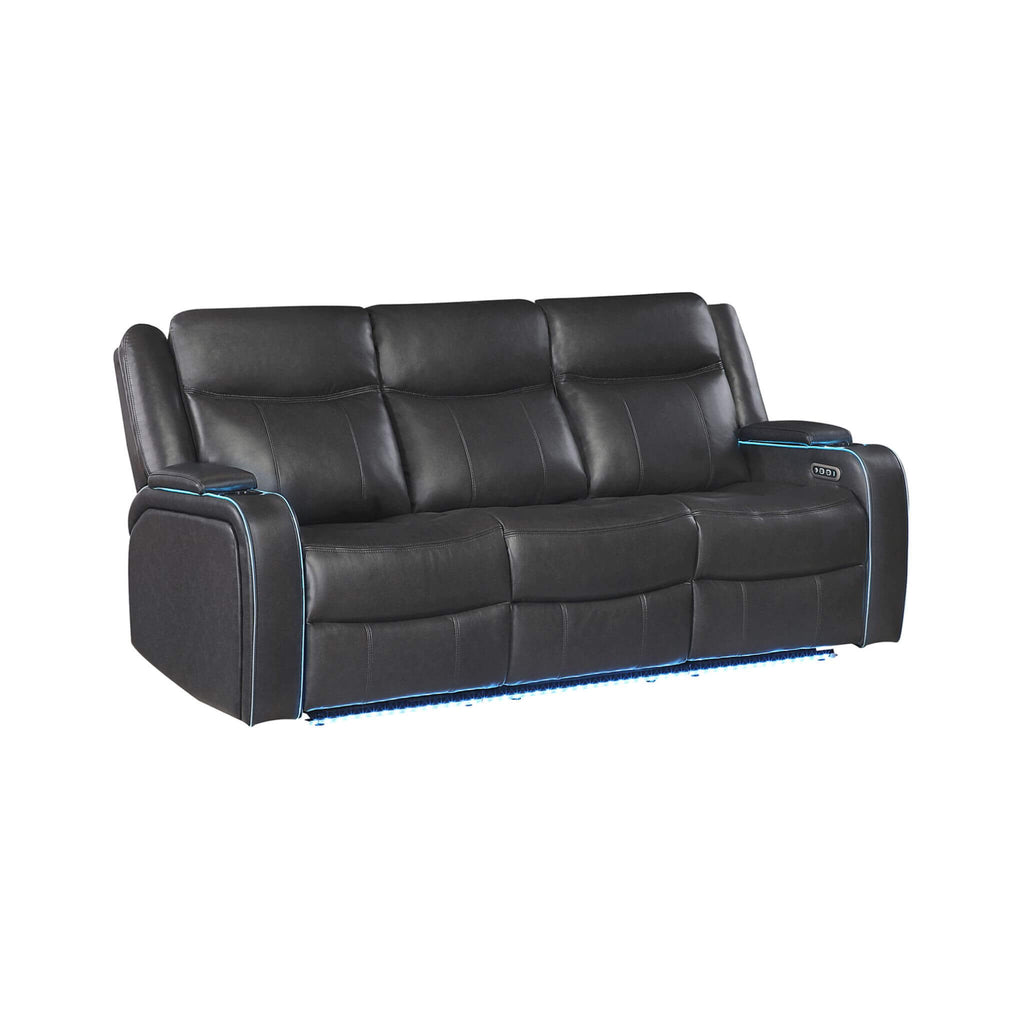 Nuvia Luxury 84-Inch Home Theater Power Reclining Sofa With LED Lights And Power Headrest (SAK83195)