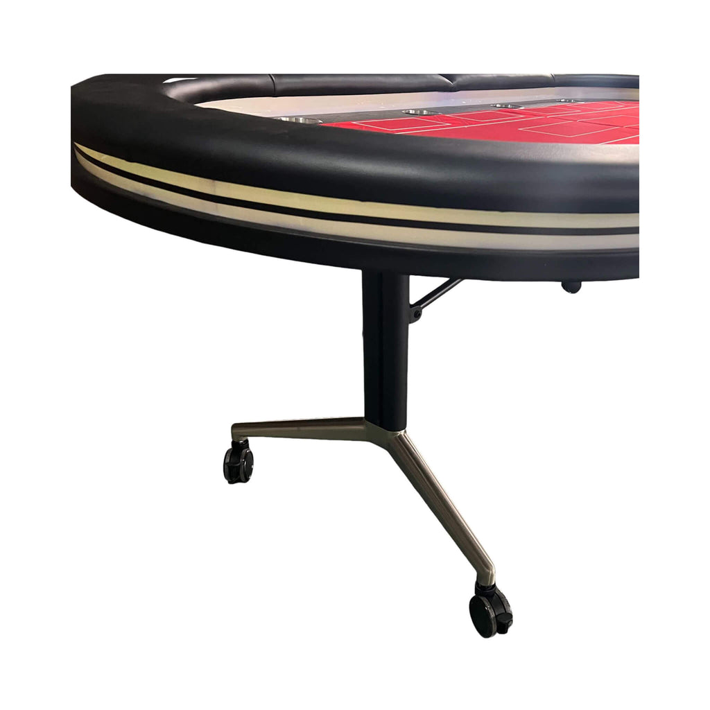 Luxury 94-Inch Foldable 10 Player Poker Table With LED, Wheels And Cup Holders (SAK24897)