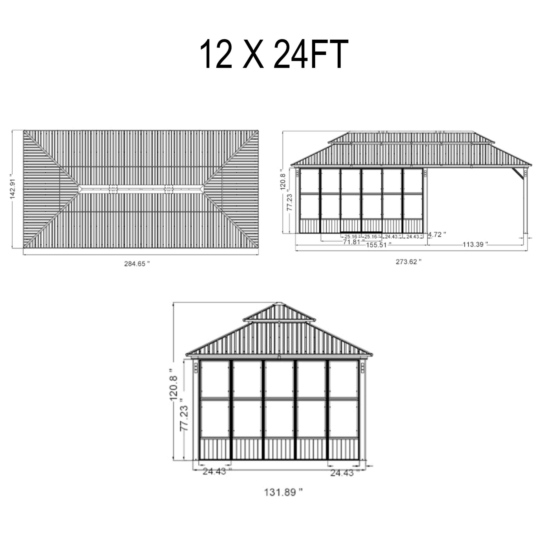 Alora Oasis Luxury Heavy-Duty Hardtop Sunroom With Aluminum Frame And LED Lights (SAK79102)