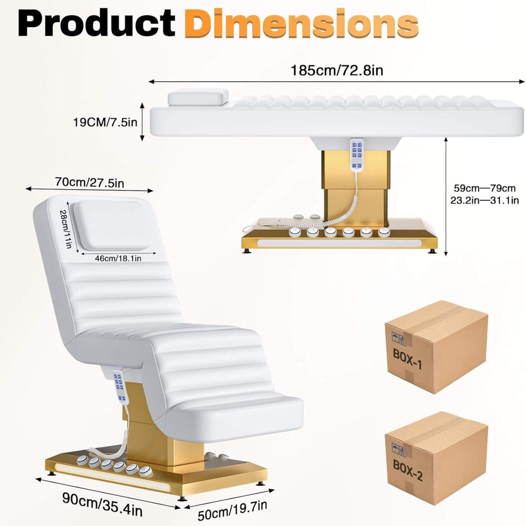 Luxury Height Adjustable 4-Motor Electric Massage Table With Lift And Foot Pedal (SAK63297)