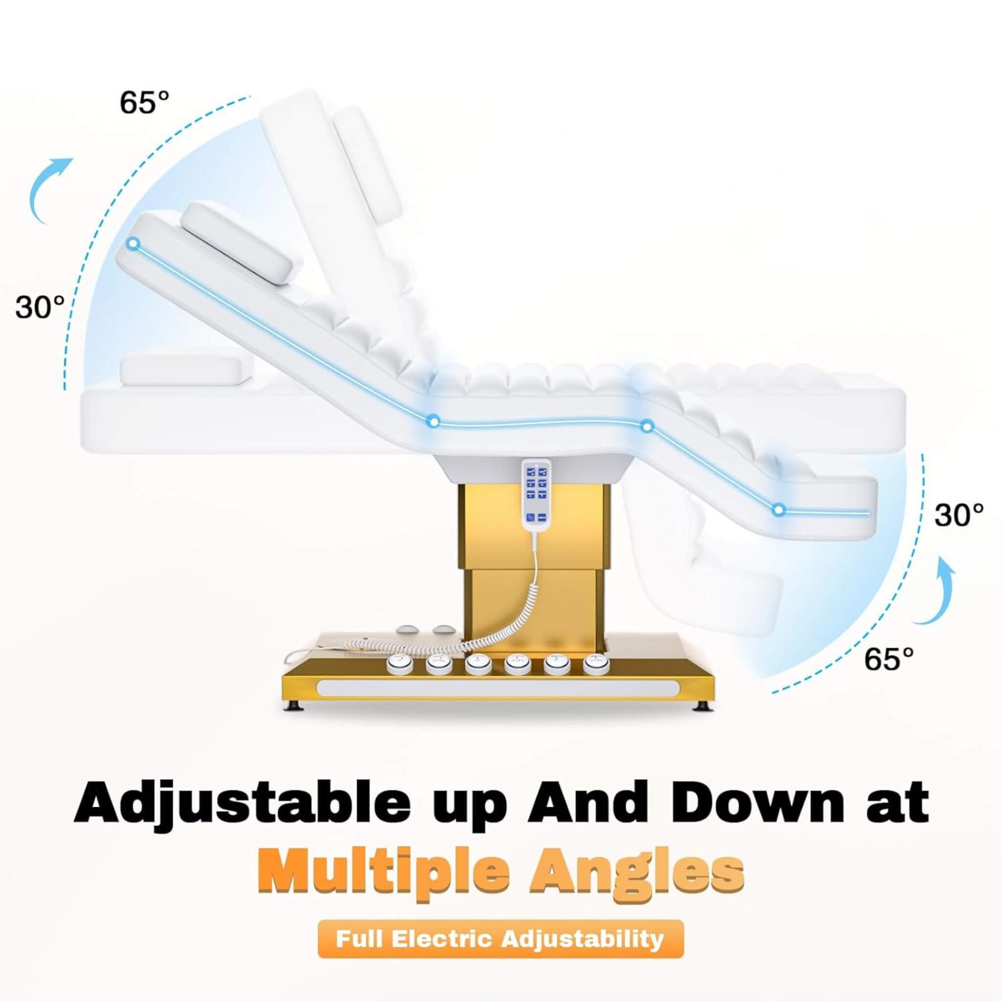 Luxury Height Adjustable 4-Motor Electric Massage Table With Lift And Foot Pedal (SAK63297)