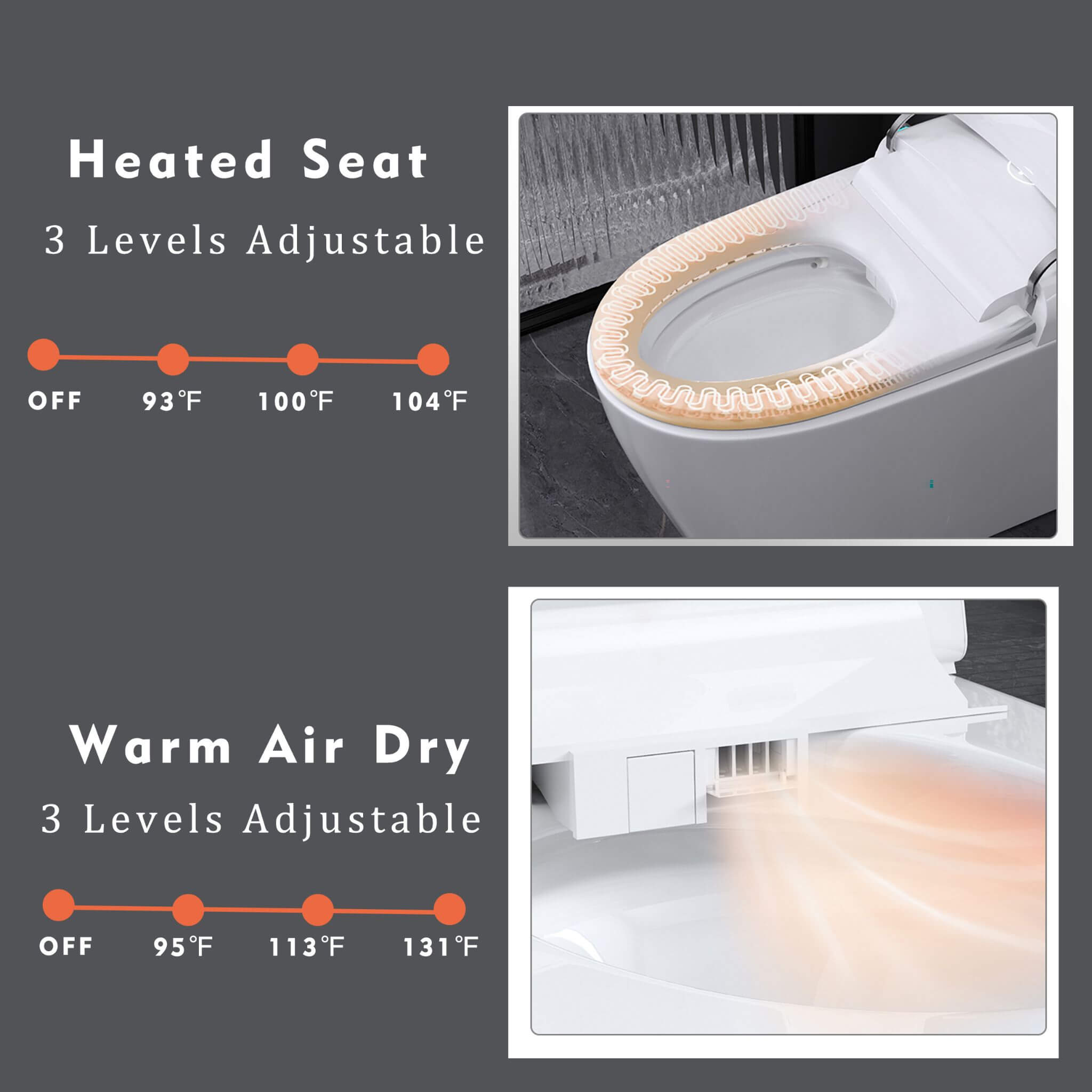 Nuvia Luxury Smart Toilet With Built-In Auto Open And Close Bidet Seat, Foot Sensor, LED Display And Night Light (SAK31256)
