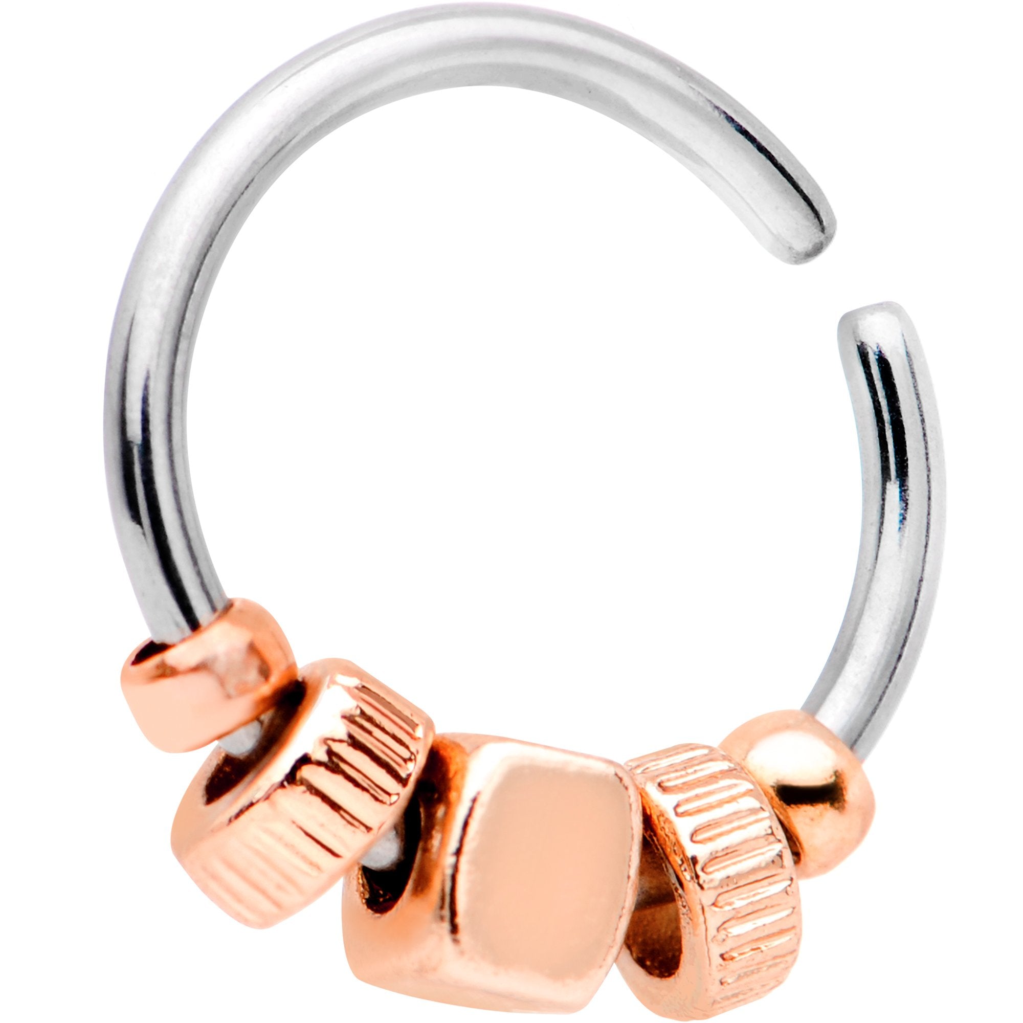 18G Rose Gold Tone Square Bead Annealed Seamless Circular Ring