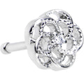 20G 1/4 Clear CZ Gem Fledgling Flower Nose Bone