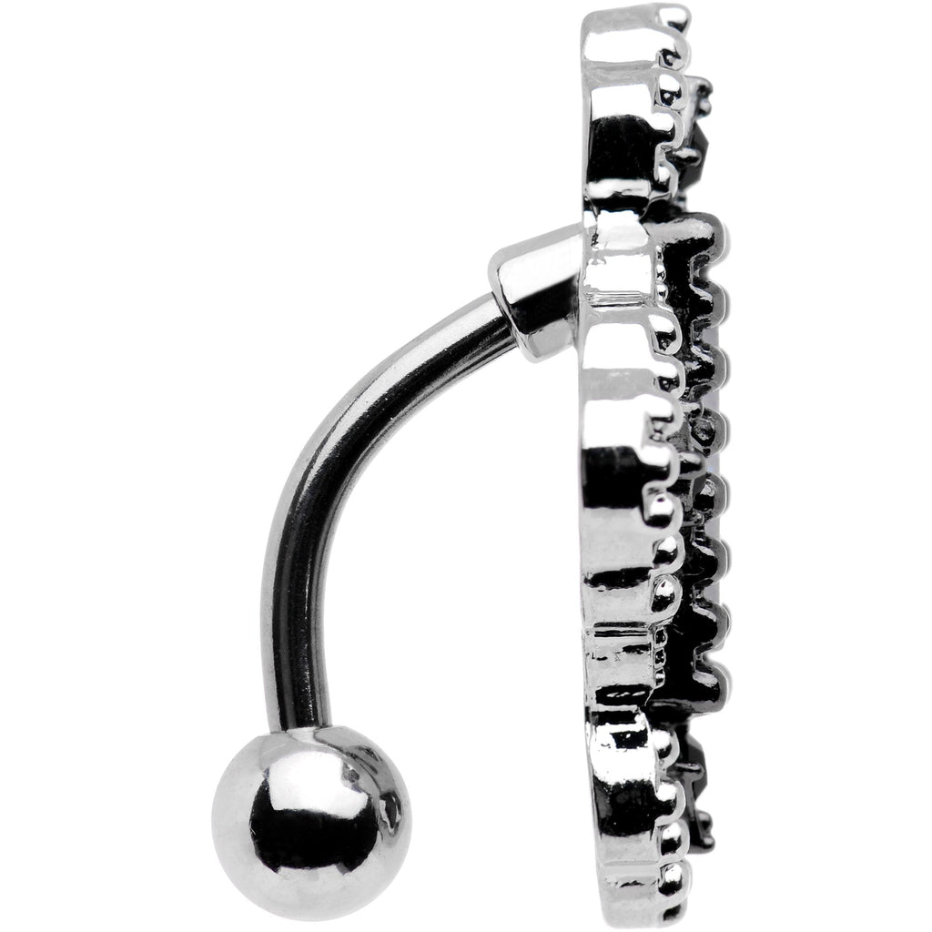 White Gem Confetti Party Pendant Top Mount Belly Ring