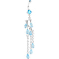 Aqua Gem Prepare To Stare Sleek Curves Dangle Belly Ring
