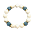White Magnesite and Blue Angelite Stretch Bracelet