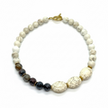 Mookaite Necklace with Three Large White Magnesite Accent Stones