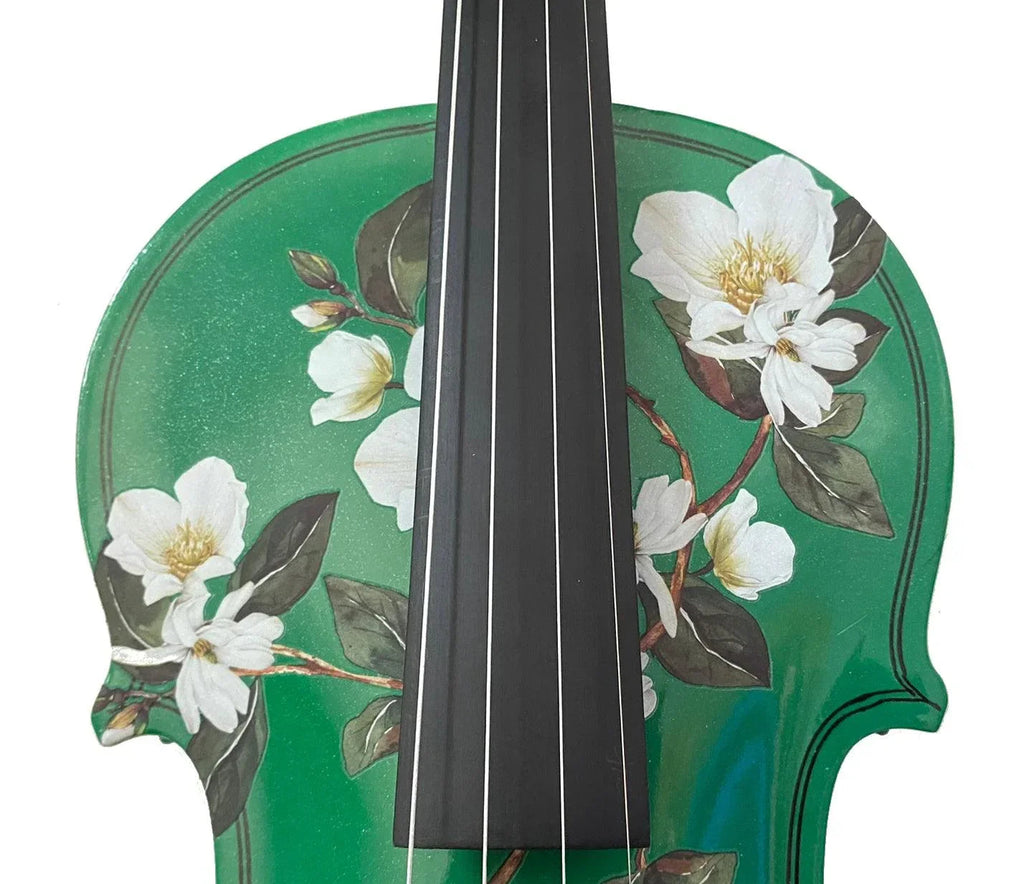 Magnolia Heaven Emerald Green Violin Outfit | Pearl Fine Tuners & Brazilwood Bow