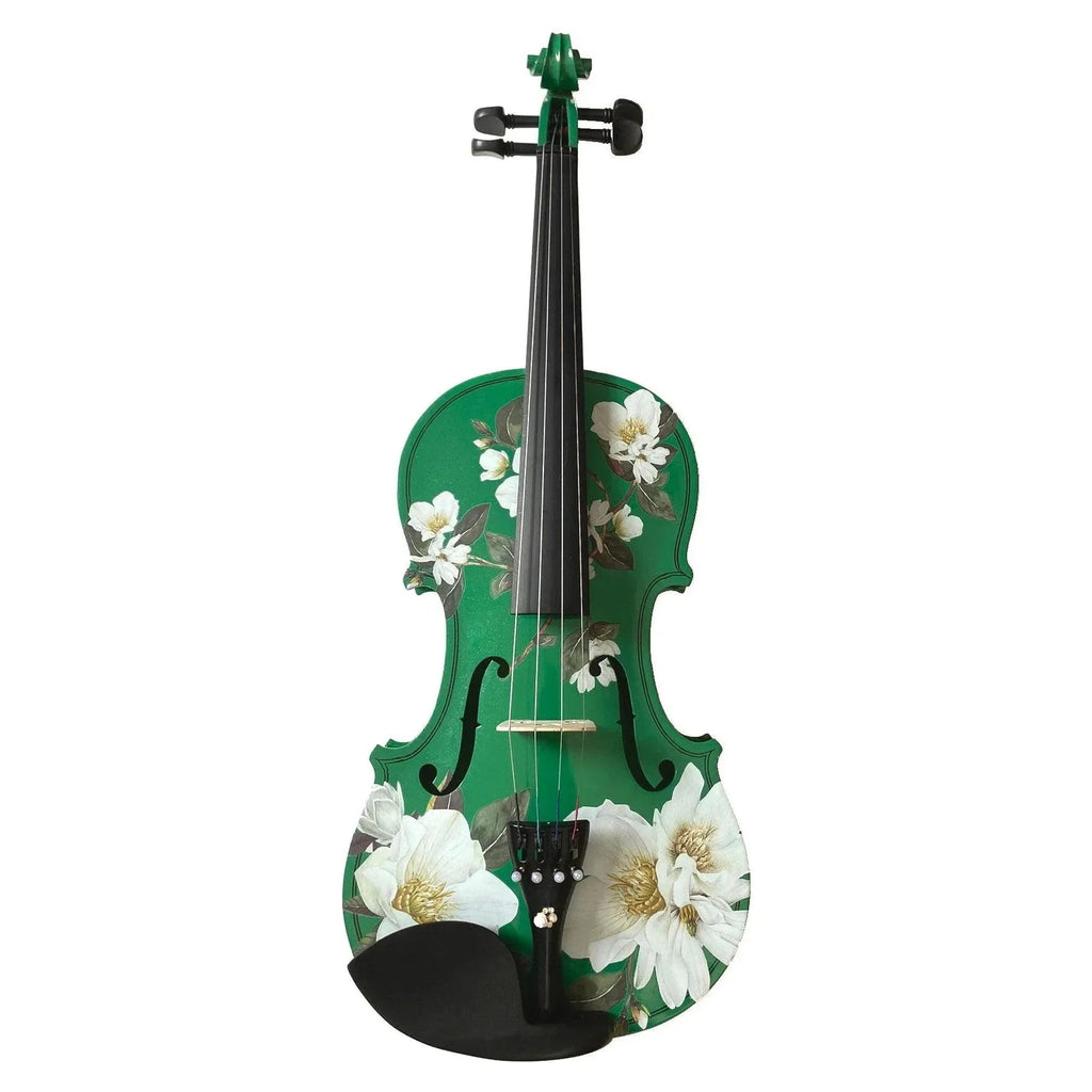 Magnolia Heaven Emerald Green Violin Outfit | Pearl Fine Tuners & Brazilwood Bow