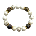 White Magnesite and Mookaite Stretch Bracelet