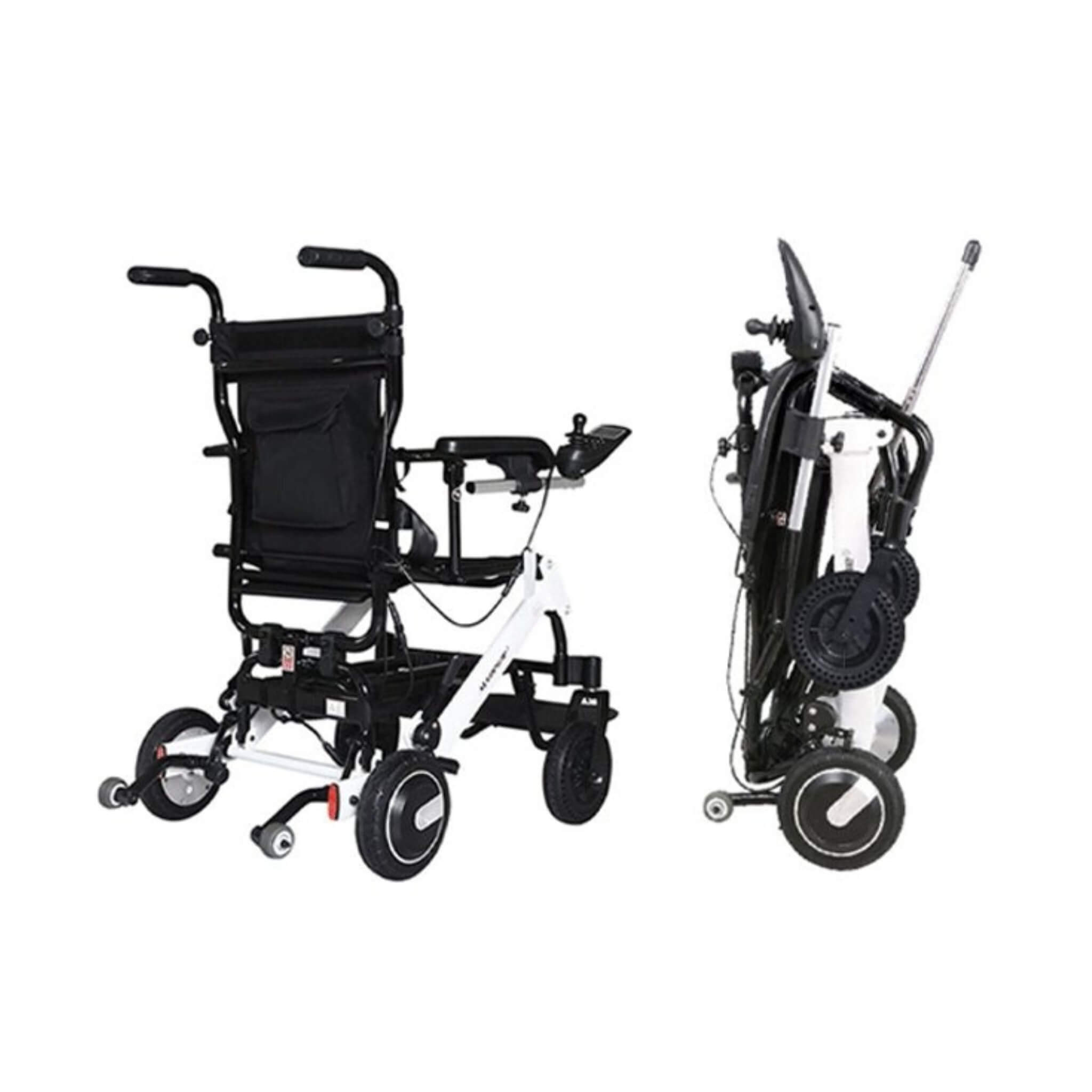 Maidesite 17.5-Inch 500W Wide Seat Lightweight Electric Folding Wheelchair (SAK33689)