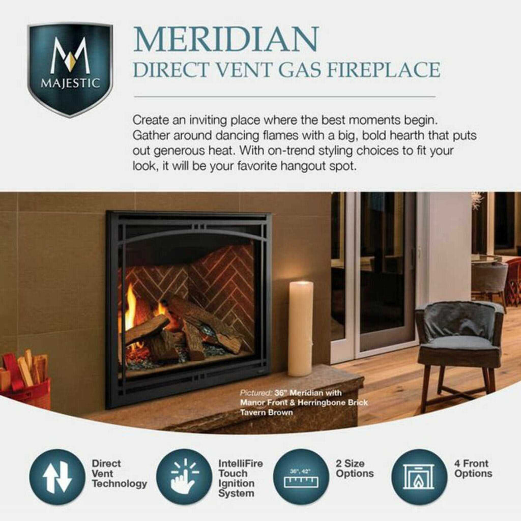 Majestic Meridian 36-Inch Direct Vent Fireplace [MER36N/L] (SAK36135)