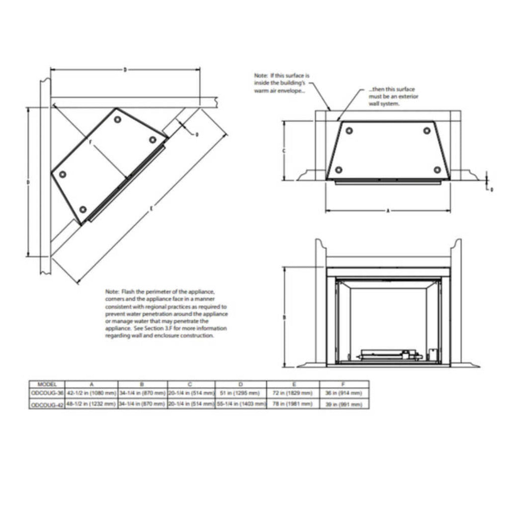 Majestic Courtyard 55K BTU 36-Inch Traditional Outdoor Natural Gas Fireplace (No Refractory) [ODCOUG-36NR] (SAK74218)