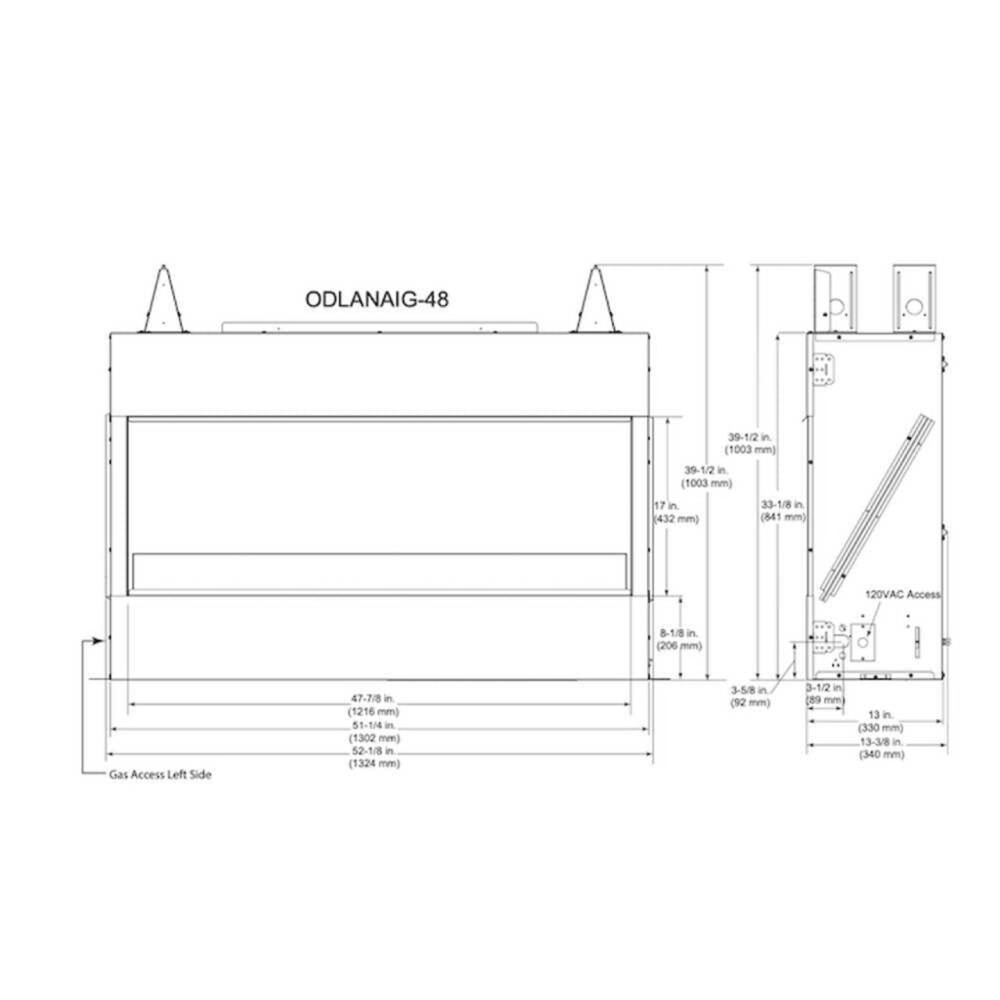 Majestic Lanai 48-Inch Single Sided Linear Outdoor Gas Fireplace [ODLANAIG-48] (SAK95127)