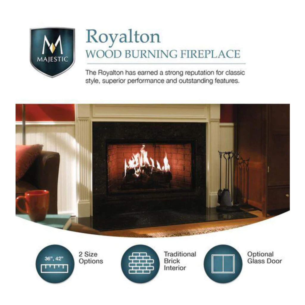 Majestic Royalton 42-Inch Wood-Burning Fireplace With Invisible Smoke Shield [BE42] (SAK14346)